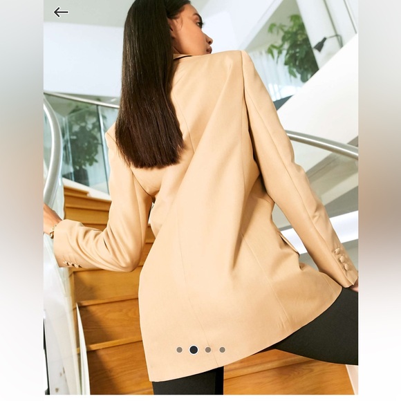 Camel - Beige Oversized Blazer - Picture 3 of 9